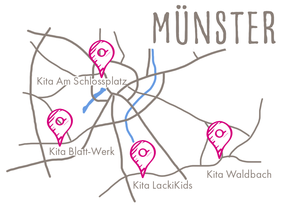 Übersicht der educcare Kitastandorte in Münster